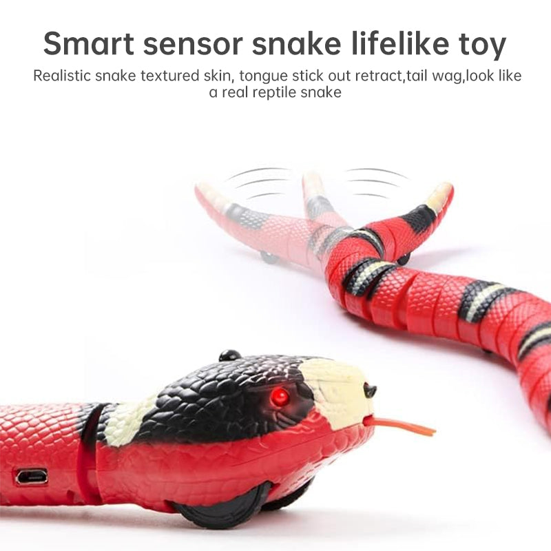 USB Rechargeable Interactive Cat Toy with Smart Sensing, an Automatic Electronic Snake for Kittens' Indoor Play.