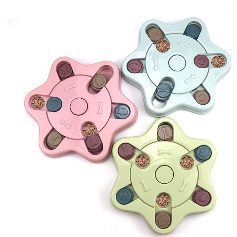 Interactive Slow Feeder Dog Bowl - Puzzle Toy for Pets