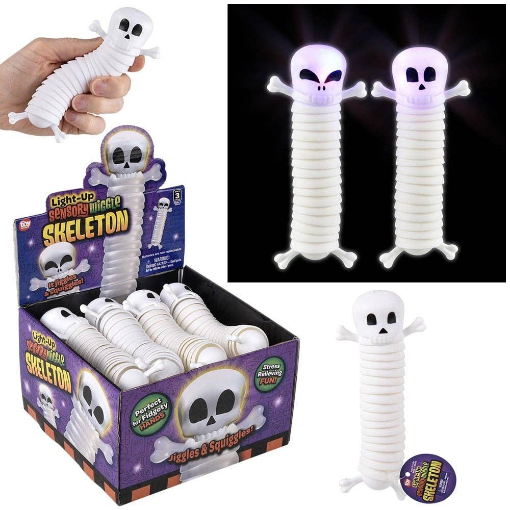 Light-Up Wiggle Skeleton – 5.5" Halloween Toy