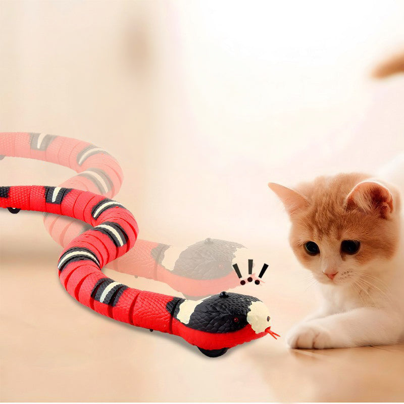 USB Rechargeable Interactive Cat Toy with Smart Sensing, an Automatic Electronic Snake for Kittens' Indoor Play.