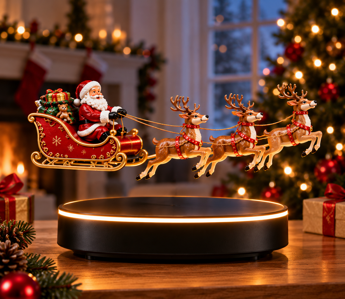 Magnetic Floating Santa Sleigh – Christmas Decoration