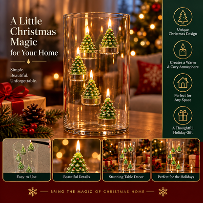 Christmas Tree Candle Centerpiece – Glass Holiday Decoration