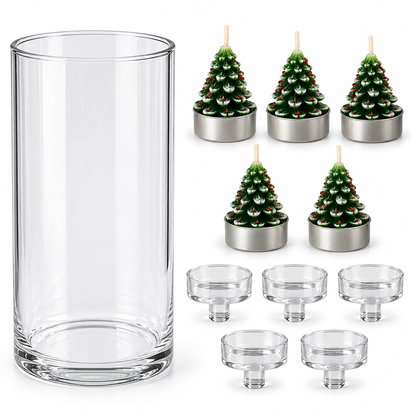 Christmas Tree Candle Centerpiece – Glass Holiday Decoration