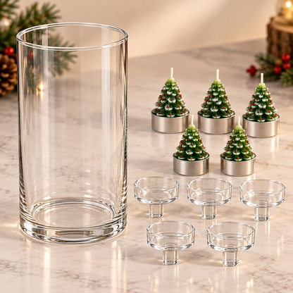 Christmas Tree Candle Centerpiece – Glass Holiday Decoration