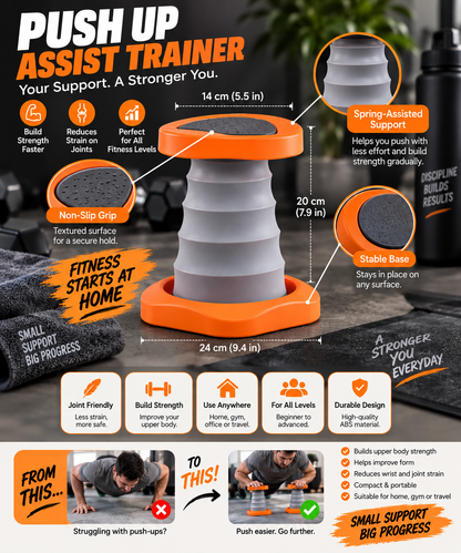 Push Up Assist Trainer – Spring-Loaded Push-Up Support