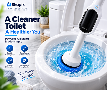 Electric Toilet Scrubber – Rechargeable 360° Rotating Toilet Cleaner