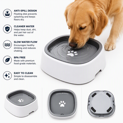 Anti-Spill Pet Water Bowl for Dogs & Cats