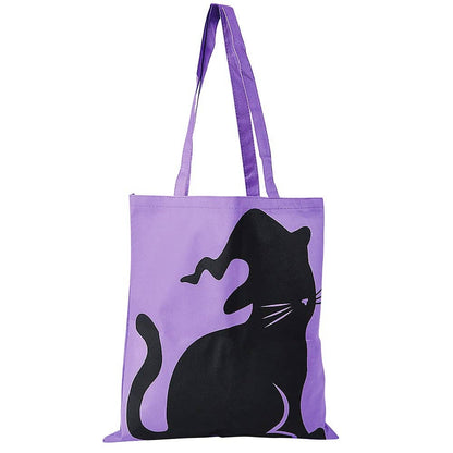 Halloween Tote Bags – Canvas Trick-or-Treat Bag (15"x16") Haunted House & Bat Design