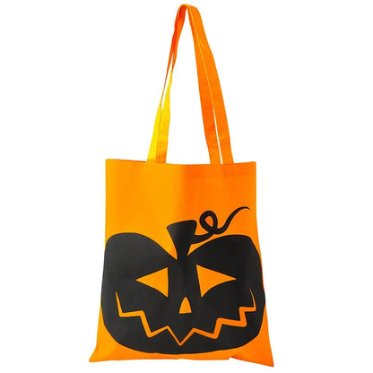 Halloween Tote Bags – Canvas Trick-or-Treat Bag (15"x16") Haunted House & Bat Design