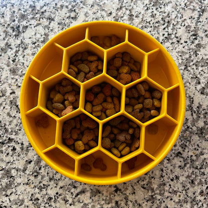 Honeycomb eBowl Deep Slow Feeder Dog Bowl for Enrichment | USA Made
