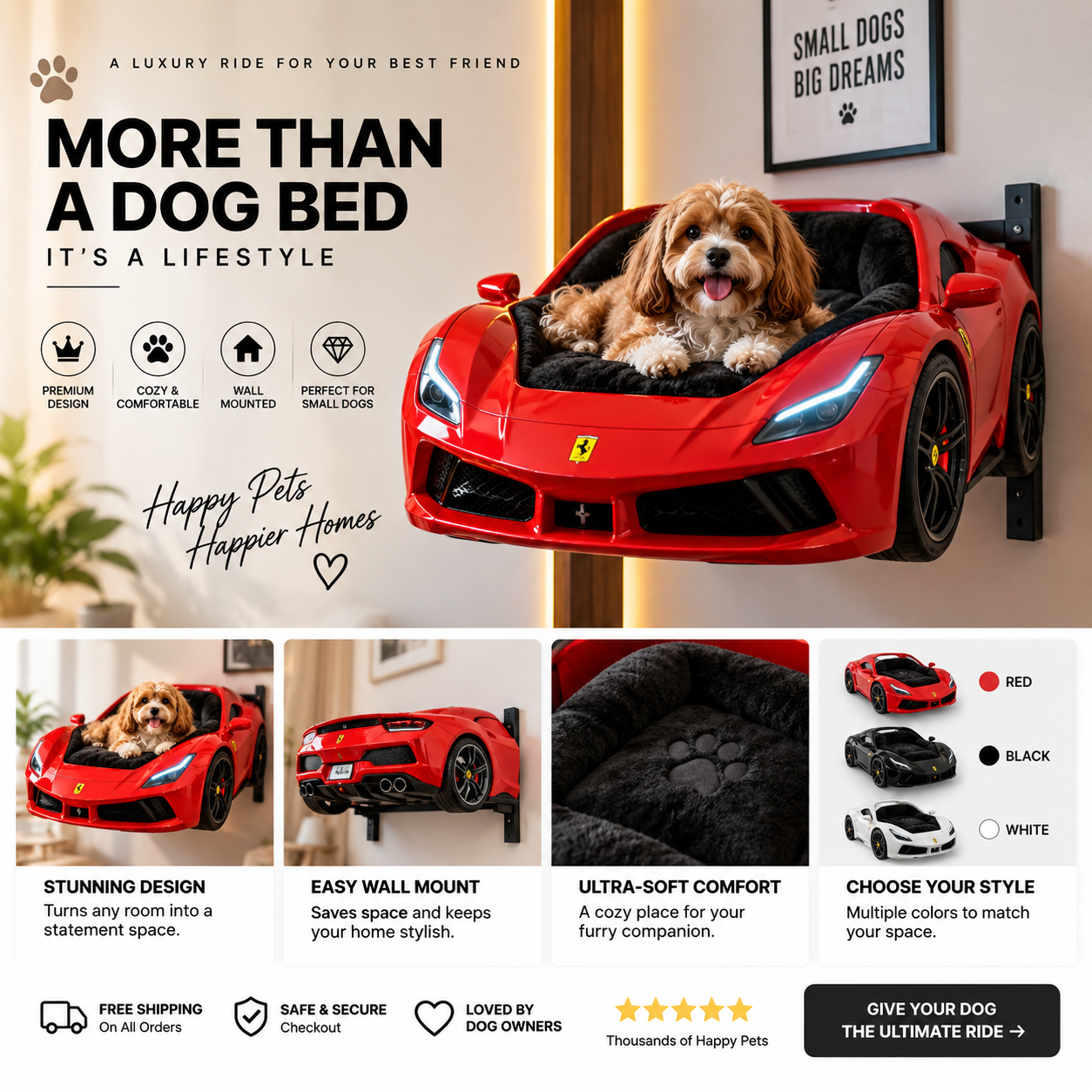 Luxury Car Dog Bed
