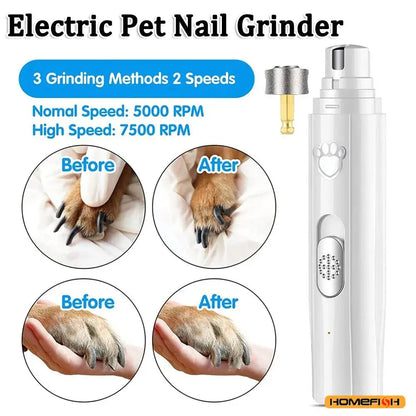 Electric Dog Nail Grinder – Rechargeable, Painless Trimmer