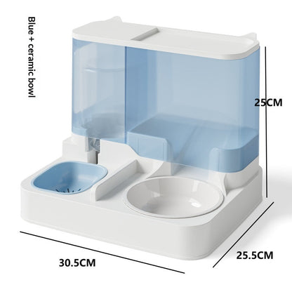 Automatic Feeder And Water Fountain Combo Cat Food Bowl