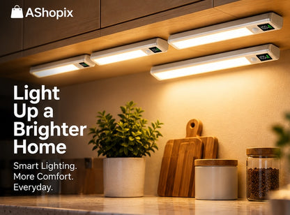 AShopix wireless motion sensor under cabinet lights in kitchen