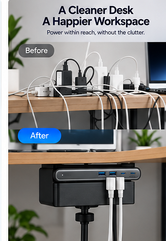 Cleaner desk and organized workspace