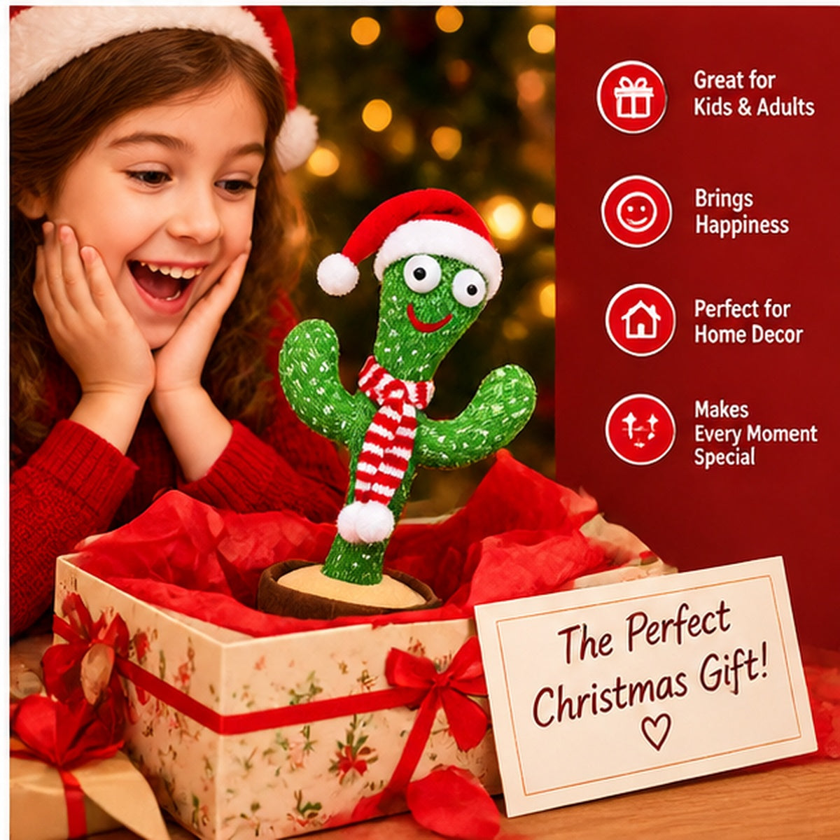 Santa Dancing Cactus — Christmas Gift