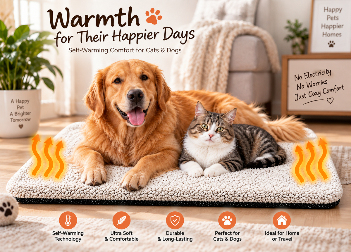 Self-Heating Pet Pad for Cats and Dogs