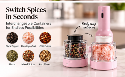 AShopix spice grinder interchangeable spice containers